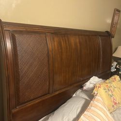 Solid Wood Bedroom Set  Headboard ,dresser, Armoire ,2 Nightstands.  Over 3k New 