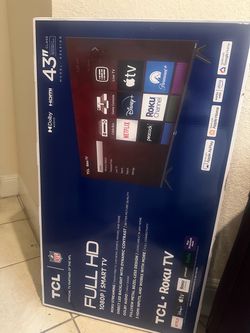 Brand new in box. 43 inch TCL smart tv