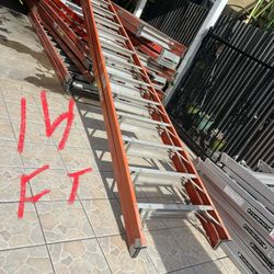 Escalera 14 pies de fibra de vidrio doble subida casi nueva 