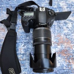 Canon EOS 60 D digital camera, 18-200mm lens, flash, camera bag, accessories 
