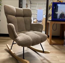 Boucle Wingback Rocking Chair