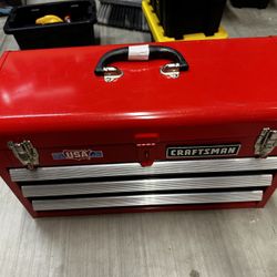 CRAFTSMAN 3-Drawer Red Steel Lockable Tool Box