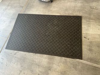 Heavy-Duty Rubber-Backed Doormat – Dark Brown/Charcoal Accent Rug