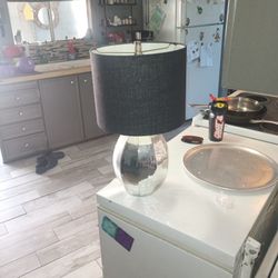 Silver Lamp With Black Shade