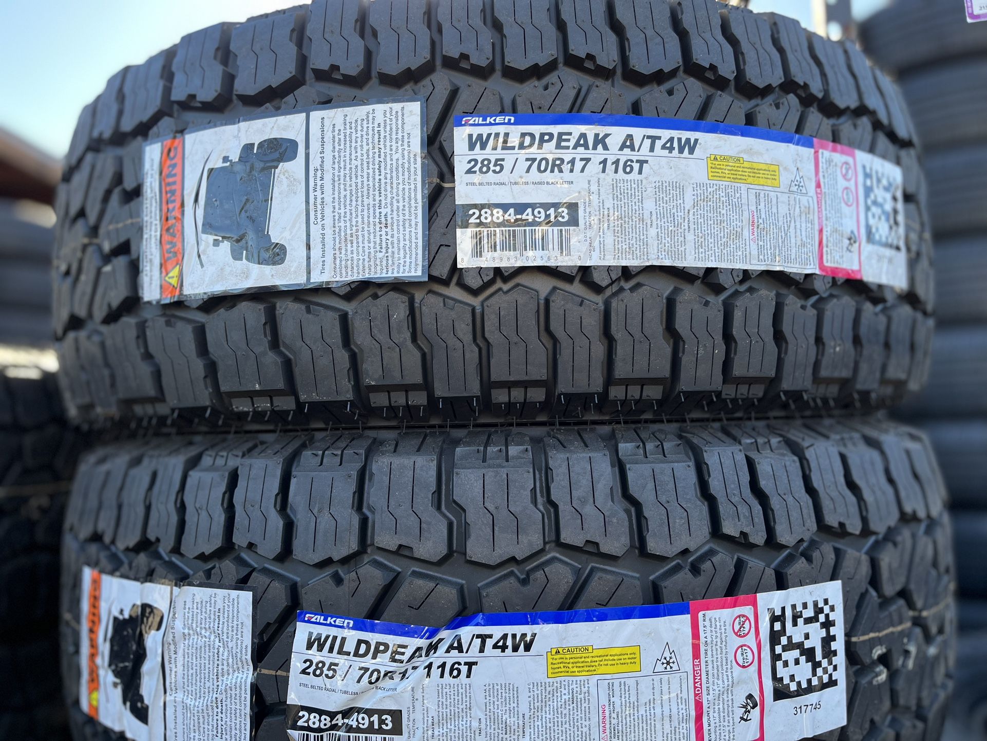 FALKEN WILDPEAK A/T4W 285/70R17 TIRES FOR SALE!!!!