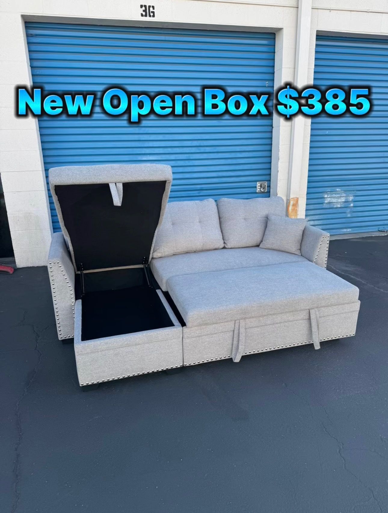 Pull Out Sofa Bed Couch ποΈ New Open Box Light Gray Color