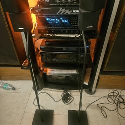 Bose Double Dual Cube Speakers With Stands