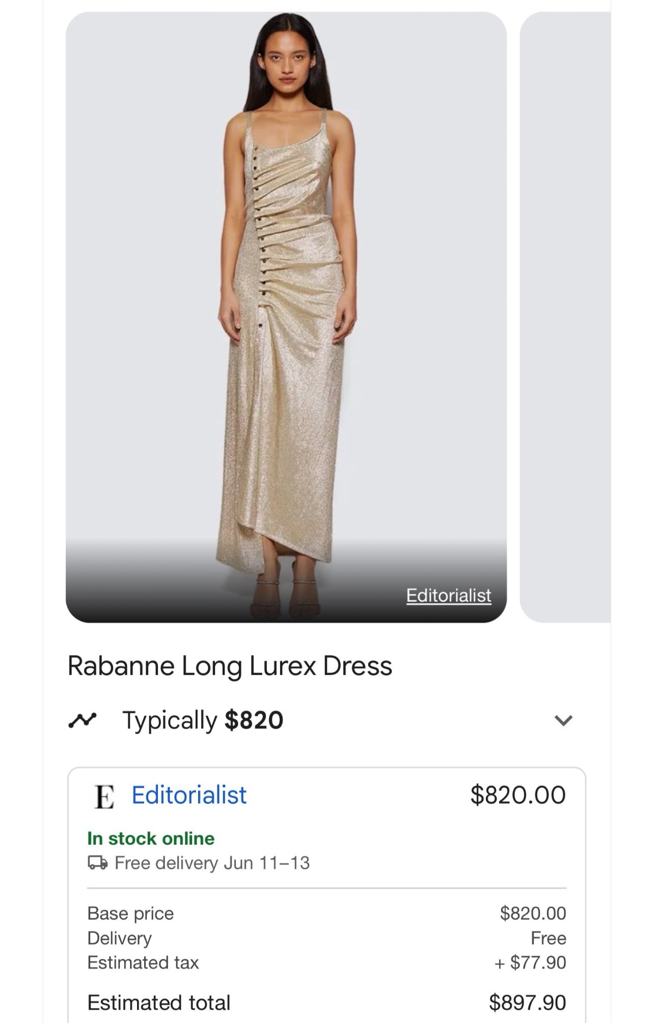 Paco Rabanne Gold Dress