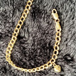 14K DOUBLE LINK ANKLET with 💜