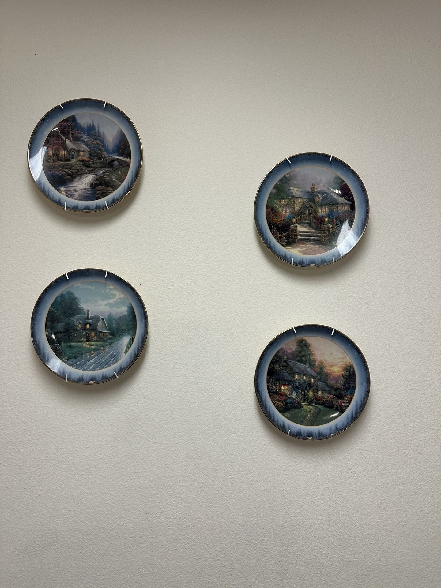 Collectible Lenox Decorative Art Plates By Thomas Kinkade - 1997 & 1998 Peaceful Retreats
