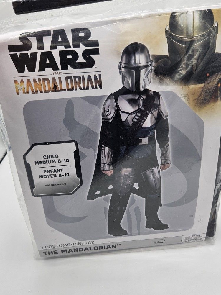 Star Wars The Mandalorian Dress Up Halloween Play Kids Costume Size Medium 8-10