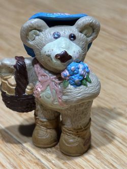Furskins Bear With Basket Loose 2.75" PVC Figure Xavier Roberts 1986