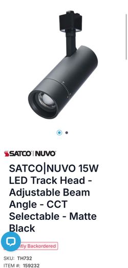 Pair of 2 Satco TH732 15W LED Track Lights (Matte Black)