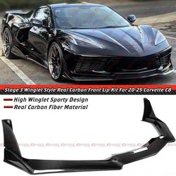 20-26 Corvette C8 Carbon Fiber Front Bumper Lip
