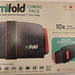 Mifold Grab-And-Go Compact Car Portable Booster Seat Black+ Carry Bag - like New!