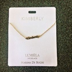'Kimberly' script name necklace. New.