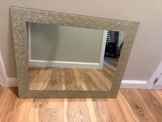Large Wall Mirror with Gold Textured Frame