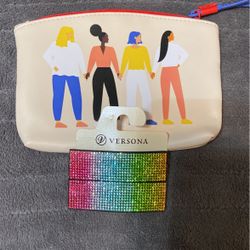 Rainbow Bling Hair Clips / Barrette’s W Pouch 