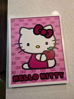 Hello Kitty Wall Decoration with White Frame