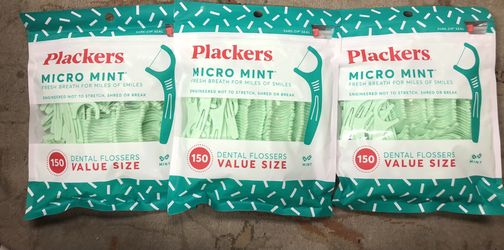 New 3 pack plackers micro mint dental floss picks 450