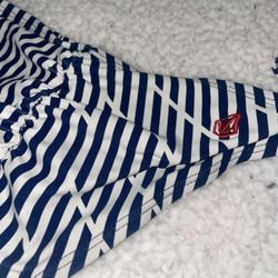 Navy blue and white striped Bikini bottoms 