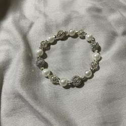 White And Silver Eternity Bracelet