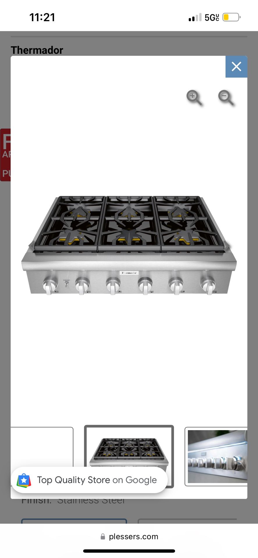 36” Thermador Gas Range Top