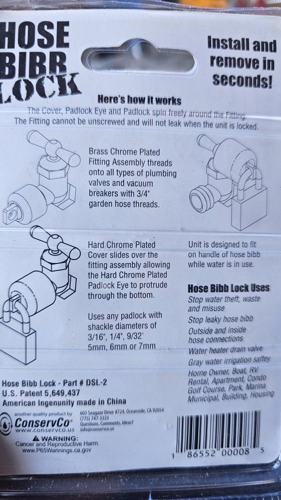 Hose Bib Lock