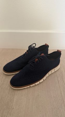 Cole Haan ZERØGRAND Wingtip Knit Oxford – Navy – Men’s Size 10 – Great Condition