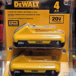 Dewalt Slim 20v, 2 X 4ah Batteries