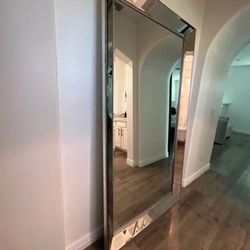 Beautiful large  restoration hardware studded mirror 