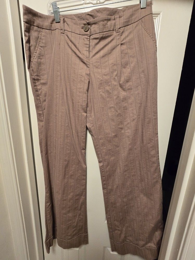 New York & Company Tan Pinstripe Pants