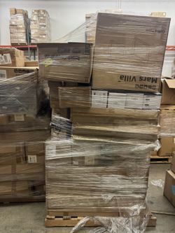18 Mixed Wholesale Pallets – Furniture, Toys, Household & General Merchandise – 95%+ Brand New – 6FT+ Tall