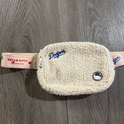 Hello Kitty 50th Anniversary Los Angeles Dodgers Sherpa Fanny Pack New 2024SGA