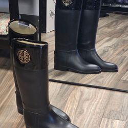 TORY BURCH X AIGLE RAIN BOOTS SIZE 10