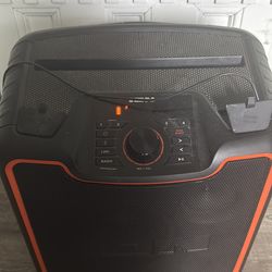 Bluetooth speaker has wheels can be rolled and you can charge your phone