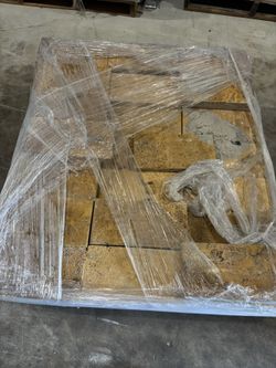 82SF Of 6”x12” Gold marble pavers 1” Thick 
