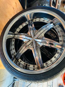 22’ chrome rims 5 lugs universal