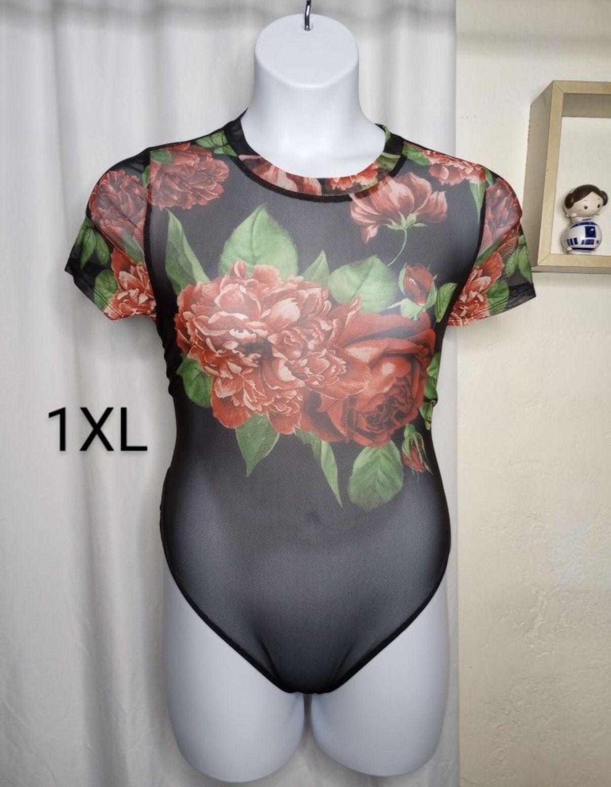 New Black Sheer Bodysuit Plus Size (1XL) $5