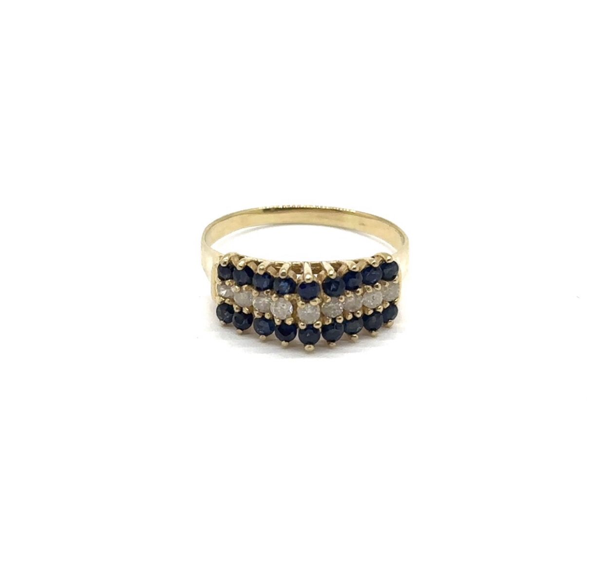 14K YG Sapphire Diamond Ring .09ctw EPJ028463