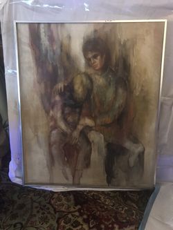 Large Original Oil Painting “ Brothers Love “ , Signed.