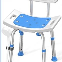 HOMLAND Shower Chair – Heavy Duty 400 lbs, Removable Back, Safe Bath Seat for Seniors & Disabled