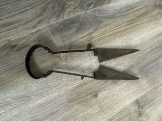 Vintage Sheep Shears with Blade Cover and Finger Knubs 12 1/2” Long– Primitive Farm Tool