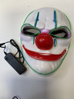 Halloween LED Mask Purge Masks with Lighten EL Wires Scary Light Up Cosplay Costume Mask Battery-operated Glowing Creepy Mask Clown