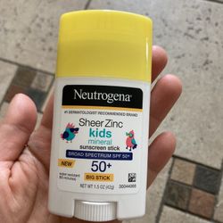 NWT Neutrogena Sheer Zinc Kids Mineral Sunscreen Stick