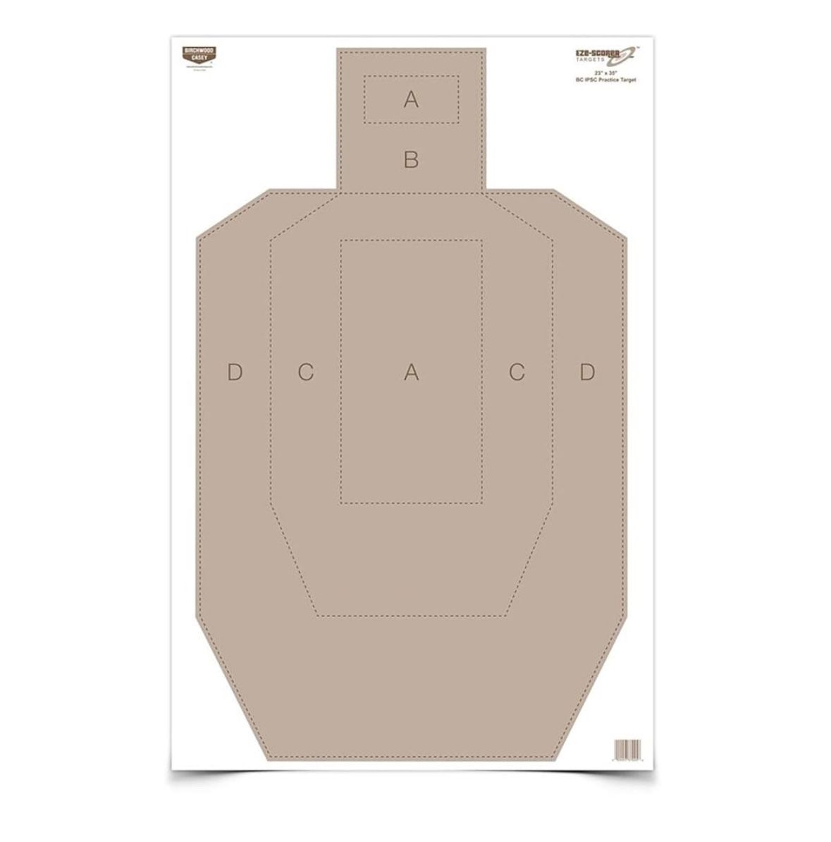Birchwood Casey 23" x 35" Eze-Scorer IPSC Practice Shoot-Up Brilliant White Paper Targets for Indoor and Outdoor Use