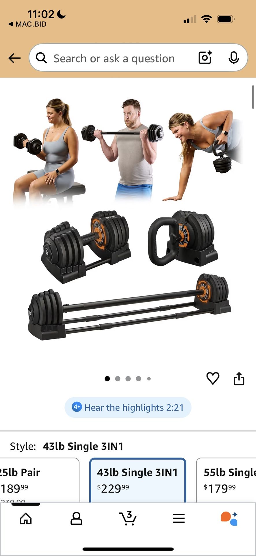 Life Pro Adjustable Dumbbell 