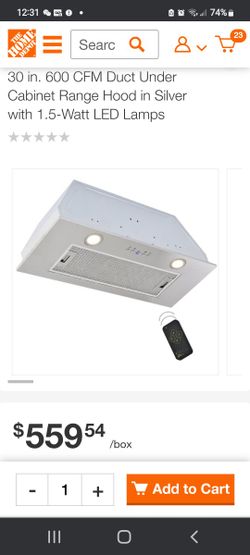 30 in. 600 CFM Duct Under Cabinet Range Hood in Silver with 1.5-Watt LED Lamps

