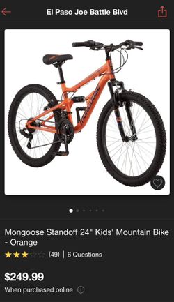 Mongoose standoff 24 Kids Mountain Bike Red for Sale in El Paso TX OfferUp