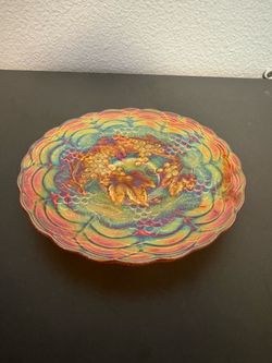 vintage carnival glass plate